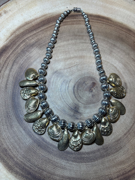 Silver & Gold Choker with Various Shell Charms