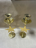 Pair Of Lacquered Solid Brass Candle Stick Holders