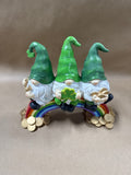 St. Patrick’s Day Gnomes Sitting on Rainbow