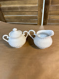 Vista Alegre White Swirl Sugar And Creamer