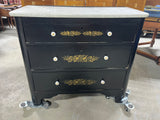 Antique Black Painted Hitchcock Style Dresser with Marble Top***HEAVY ITEM***READ DETAILS ON PICK UP POLICY***