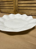 (B) Pier 1 White Luminous Ruffled Serving Plate