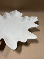 (B) White Ceramic Leaf Tray