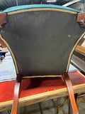 Unbranded Upholstered/Wood Arm Chair, Teal Green Color Tone