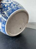 Blue & White Chinoiserie Ceramic Fishbowl Planter