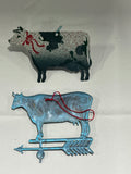 Metal Cow Ornaments, 2 pc
