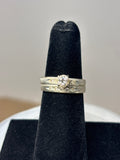 14K White Gold & Diamond Wedding Set - SIZE 6