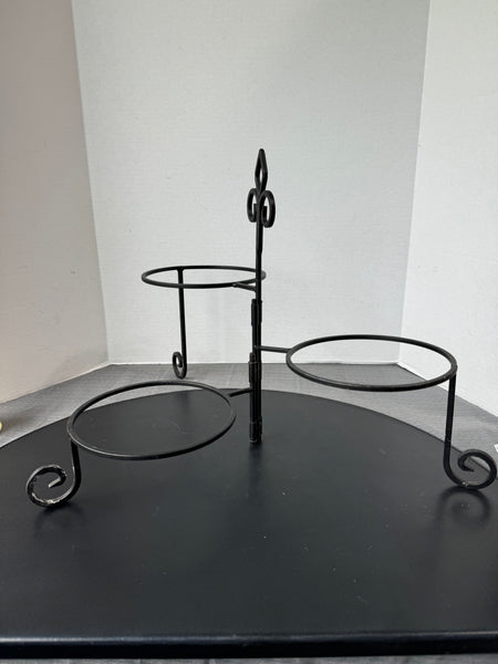 Wrought Iron Scroll 3-Tier Adjustable Dessert Stand