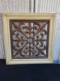 Scroll Design Rustic Iron Farmhouse Style Cream Framed Art
