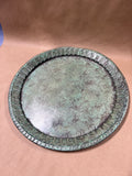 Round Green Metal Serving Tray