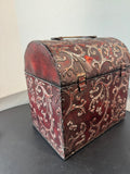 Scroll Embossed Metal Decorative Trunk