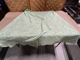 Pale Gren and White Round Table Cloth, 84"D