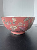 H.F.P. Macau Vintage Pink Famille Rose Floral Birds Decorative Bowl