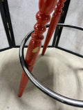 Reddish/Orange Painted Swivel Bar Stool