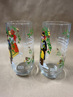 1984 Pair Of Christmas Carolers Drinking Glasses