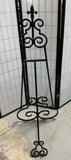 Fleur de Lis Bronzed Metal Scroll Folding Display Floor Easel