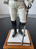 11 Regiment de Cuirassiers Van Gerdinge Sitzendorf Porcelain French Soldier with Wooden Base & Box
