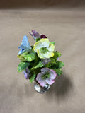 Hand Made English Bone China Flowers With Gorham Sterling Urn Vase *** READ DESCRIPTION ***