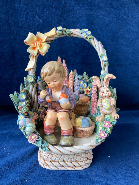 Goebel Hummel Easter's Coming Easter Basket and Figurine