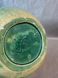 Green Floral Vase With Lid