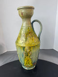 Italian Majolica Carved Vintage Pottery Jug and Vase AS IS (READ DESCRIPTION CAREFULLY)