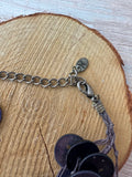 Purple Multi-Strand Abalone Shell Button Necklace