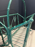 Palm Beach Regency Green Metal Bamboo Basket/Magazine Rack