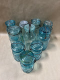 Blue Glass Vintage Canning Jars - 10 Jars
