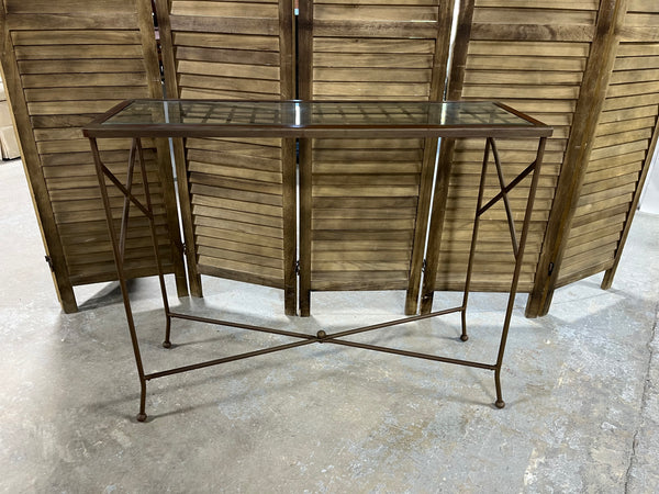 Narrow Metal/Glass Console Table