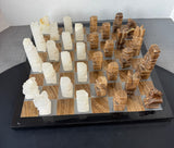 Carved Onyx Heavyweight Aztec Chess Set AS IS (READ DESCRIPTION CAREFULLY)
