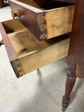 Rustic Drop Side End Table with 2 Drawers