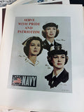 17-Piece Vintage U.S. Navy Recruitment Poster Prints (2 SETS AVAILABLE—PRICED INDIVIDUALLY AY $45 EACH SET)