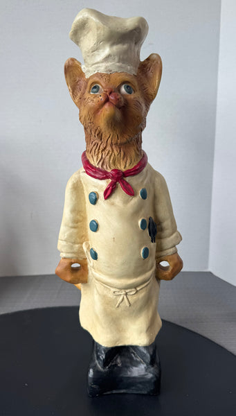 Resin Cat Chef Statue