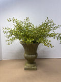 Faux Cement Urn with Greenery