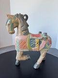 Hand Carved Vintage Thai Wooden Horse Sculpture AS IS (READ DESCRIPTION CAREFULLY)