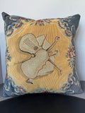 Aubusson French Style Violin Tapestry Throw Pillow