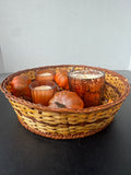 Autumn Basket with Candles & Faux Pumpkins