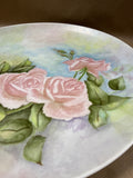 Pink Roses Handpainted Plate — E. Skelly