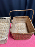 Pair of Light Brown Woven Storage Baskets