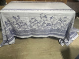 Asian Style Williams Sonoma Blue/White Fabric Table Cloth, 124"x70"