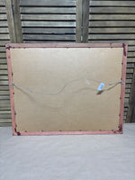Ribbon Fan by Woodworth; Signed (Paper is Wavy Under Glass)
