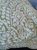 Pair of Smith & Hawken Green & White Floral Damask Pillows