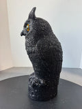 Large Black Glittery Halloween Owl (2 AVAILABLE—PRICED INDIVIDUALLY AT $15 EACH)