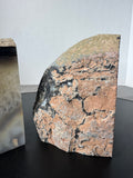 Pair of Large Gray & White Natural Agate Geode Bookends