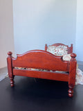 Wooden Doll Bed with 3-Piece Bedding Set