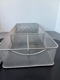 Trio of Silver Mesh Metal Desk Organizers