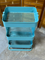 Teal Metal Cart