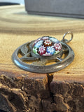 Scottish Caithness Silver Tone Millefiori Glass Pendant