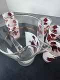 6-Piece West Virginia Glass Radiant Rose Vintage Pitcher & Tumblers Set