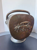 Antique Copper Helmet Coal Scuttle and Log Bucket